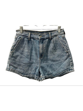 American Eagle Size 4 Light Wash Blue Denim Mom Jean Shorts Casual Cotton Womens